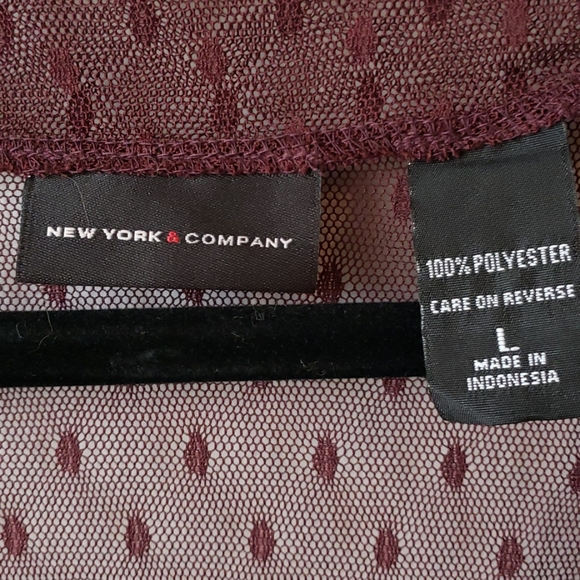 New York and Company Tie Back Sheer baby doll Top NY&CO - Picture 5 of 9